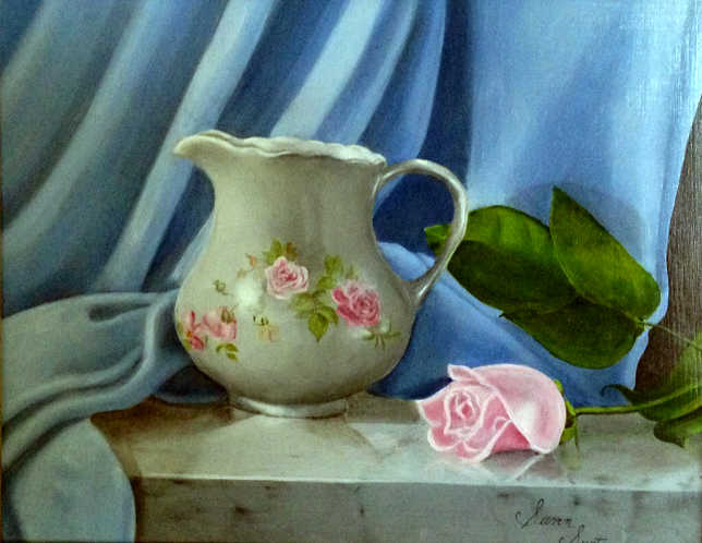Water Pitcher with Rose