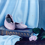 Ballet Slippers on Book with Rose